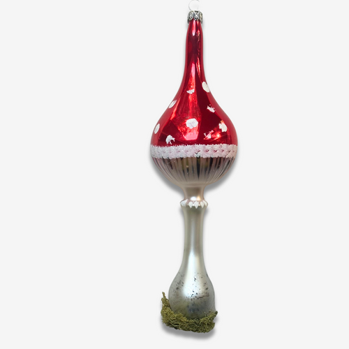 john derian Nostalgic Large Free-blown Mushroom Ornament Add to cart All Holiday ornaments and items are final sale and are not eligible for return or exchange.  This nostalgic large mushroom ornament is a whimsical and enchant