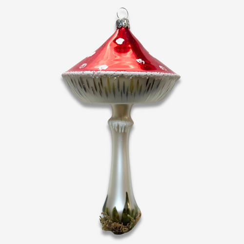 john derian Nostalgic Large Mushroom Ornament Add to cart All Holiday ornaments and items are final sale and are not eligible for return or exchange.  This nostalgic large mushroom ornament is a whimsical and enchanting additio