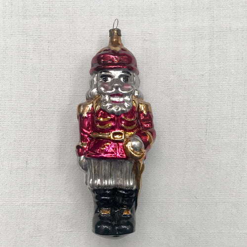 john derian Nostalgic Large Nutcracker Add to cart All Holiday ornaments and items are final sale and are not eligible for return or exchange. Details 2.5" W x 7" Glass  Handmade in Poland Item embraces unique imperfections