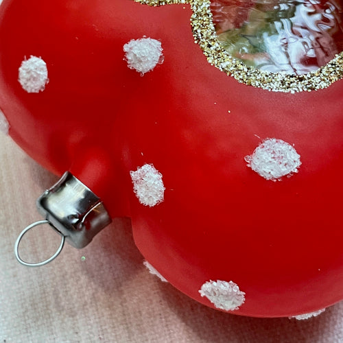 John Derian Nostalgic Large Red Heart With Angel Inside Ornament Add To Cart All Holiday Ornaments And Items Are Final Sale And Are Not Eligible For Return Or Exchange.  Details Approx. 3.5" W X 4" H Glass Handblown in Poland