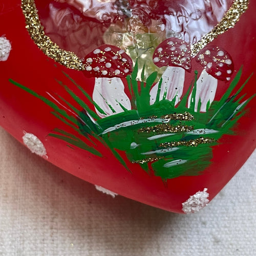 John Derian Nostalgic Large Red Heart With Angel Inside Ornament Add To Cart All Holiday Ornaments And Items Are Final Sale And Are Not Eligible For Return Or Exchange.  Details Approx. 3.5" W X 4" H Glass Handblown in Poland