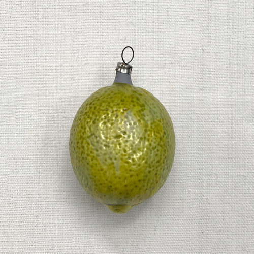john derian Nostalgic Lemon Ornament Add to cart All Holiday ornaments and items are final sale and are not eligible for return or exchange. Details 2.5" W x 3" H Glass Handblown in Poland Item embraces unique imperfections