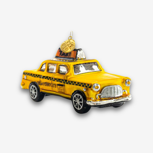 john derian NYC Yellow Taxi Ornament Add to cart All Holiday ornaments and items are final sale and are not eligible for return or exchange.  Details Glass Handblown in Poland Please note all ornaments and holiday items are n