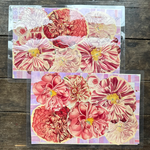 john derian One of a Kind Collaged Pink Flower Mat Pair (2-03 & 2-04) Add to cart Handmade one-of-a-kind laminated collage by John Derian Details Set of 2 18" x 12" One-of-a-kind Collaged with 18th & 19th-century prints from Joh