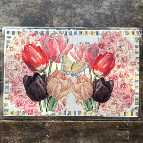 John Derian One Of A Kind Collaged Tulips Mat Pair (2-12 & 2-13) Add To Cart Handmade One-of-a-kind Laminated Collage By John Derian Details Set Of 2 18" X 12" One-of-a-kind Collaged With 18th & 19th-century Prints From John's A