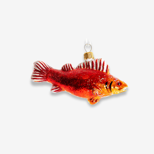john derian Orange & Red Fish Ornament Add to cart All Holiday ornaments and items are final sale and are not eligible for return or exchange.  Catch of the day Add a touch of the nautical charm to your holiday décor with this
