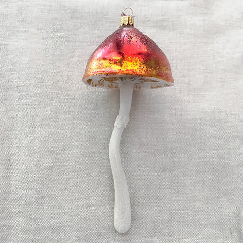 John Derian Orange & Red Mushroom Ornament Add To Cart All Holiday Ornaments And Items Are Final Sale And Are Not Eligible For Return Or Exchange. Details 2.5" W X 6.5" H Glass Handblown in Poland Please Note All Ornaments An