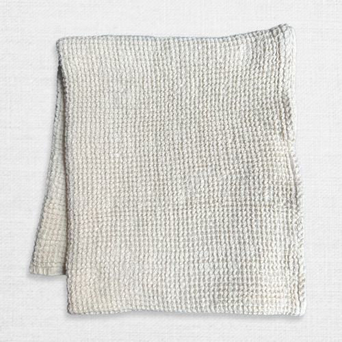 john derian Organic Waffle Bath Towel Add to cart Details 26" x 55" 100% Cotton Towel Twill tape hanger loop Hand-spun yarn woven by hand Made in India  Care Machine wash & dry. Inspired by Gandhi and his mantra of rural se