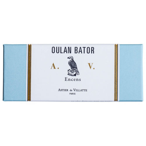 john derian Oulan Bator Incense Add to cart Contains scents of ngelica root Indonesian patchouli Balkan Tabacco absolute Birch-wood Incense Ciste absolute Vanilla Ambergris accord and Leather accord. Details 6" x 2.5" x .7" Eac