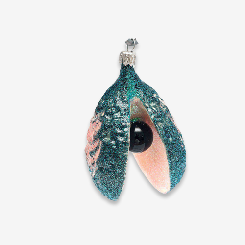 john derian Oyster Clam With Pearl Ornament Add to cart All Holiday ornaments and items are final sale and are not eligible for return or exchange.  Imagine finding a little bit of the ocean nestled on your holiday tree. This O