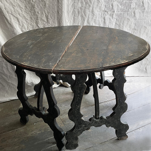 john derian Pair of 18th Century Demilune Tables Add to cart Details Separates into two Demilune tables 44" x 31/5" H when tables are joined together Painted Wood 18th Century France Please note that vintage items will embrace