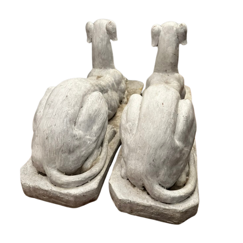 John Derian Pair Of Vintage Garden Greyhound Statues Add To Cart Included In Our Carefully Curated Antique Furniture Collection Are Two Vintage Resin Greyhound Sculptures. DetailsPair 33" L X 8" W X 14" H Vintage Cast Resin Pain