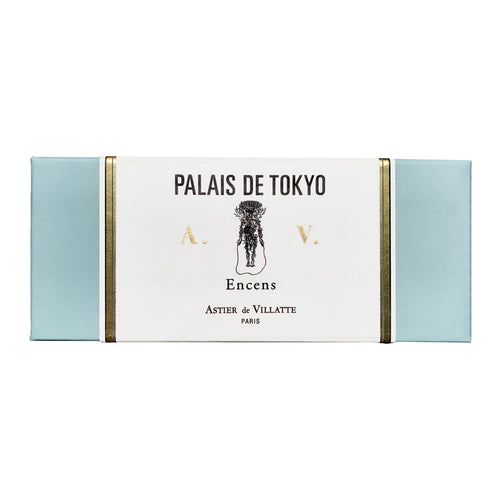 john derian Palais de Tokyo Incense Add to cart Contains scents of smoky wood warm skin and metallic vibrations. Details 6" x 2.5" x .7" Each box contains 125 sticks. 30 minute burn time. 100% natural. Care To begin light the