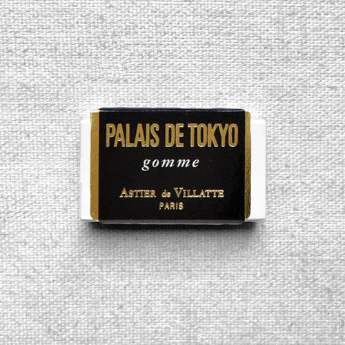 john derian Palais de Tokyo Scented Eraser Add to cart Releases notes of smoky wood and metallic vibrations when used. Details 1.7" L x .98" W x .47" H Vegetable oil pumice stone and rubber. Made in Tokyo   Astier de Villatte w