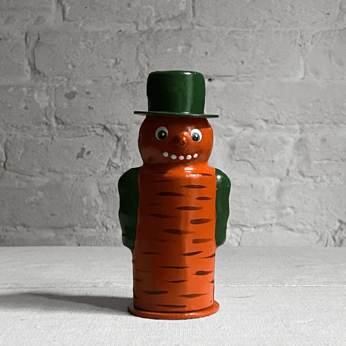 john derian Papier Mâché Pumpkin Person with Top Hat Add to cart All Holiday ornaments and items are final sale and are not eligible for return or exchange.  Details 3" L x 2" W x 6" H Papier Mâché Each item will feature un