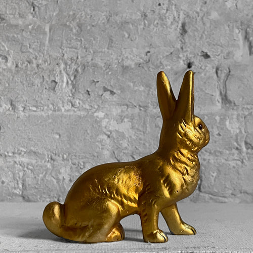 John Derian Papier Mâché Seated Gold Bunny Add To Cart Details 5" L 2" W X 5" H Painted Papier-mâché With glass Eye Each Item Will Feature Unique Variations Handmade in Germany   Based In Germany And Family Owned Since 18