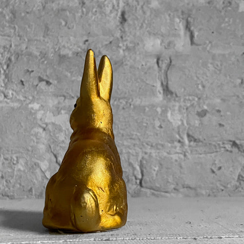 John Derian Papier Mâché Seated Gold Bunny Add To Cart Details 5" L 2" W X 5" H Painted Papier-mâché With glass Eye Each Item Will Feature Unique Variations Handmade in Germany   Based In Germany And Family Owned Since 18