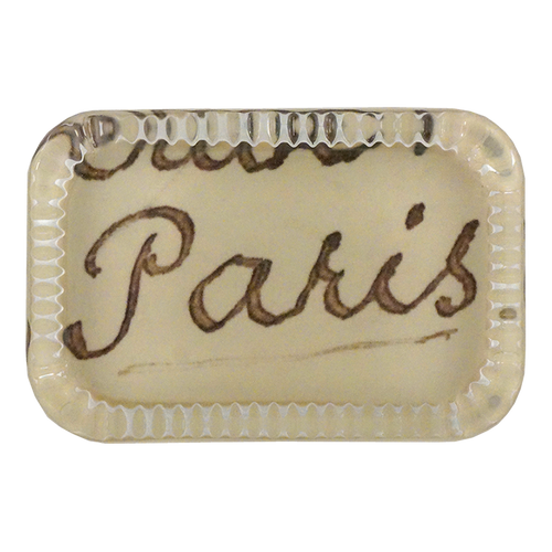 john derian Paris (Cursive) Dotted Edge Large Paperweight