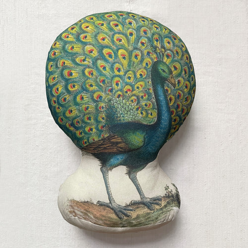 john derian Peacock Pillow Add to cart Details Double sided Cotton and Polyester Fabric with Poly Stuffing