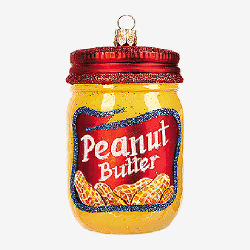 john derian Peanut Butter Jar Ornament Add to cart All Holiday ornaments and items are final sale and are not eligible for return or exchange.  Details 3.5" H Glass Handblown in Poland Please note all ornaments and holiday it