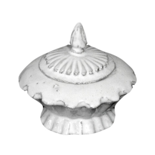 john derian Peggy Sugar Bowl Add to cart Sucrier Details 13.9" x 3.5" x 3.9" Black Terra Cotta with White Enameled Glaze Each item will feature unique variations Made in Paris Care Dishwasher safe on a moderate wash cycle. Not m