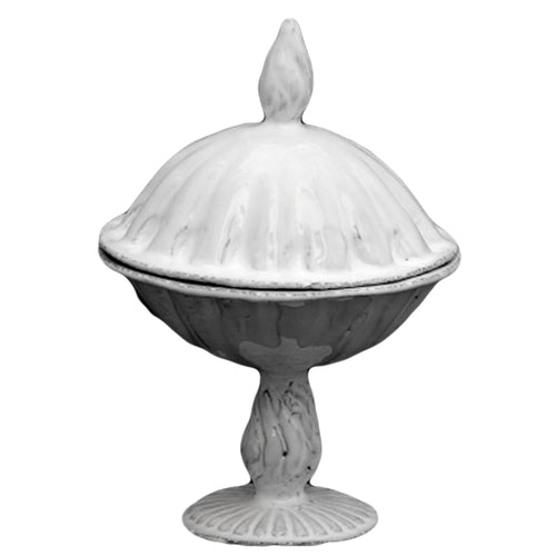 john derian Peggy Sugar Bowl on Stand Add to cart Sucrier sur Pied Details 4.1" x 4.1" x 5.9" Black Terra Cotta with White Enameled Glaze Each item will feature unique variations Made in Paris Care Dishwasher safe on a moderate
