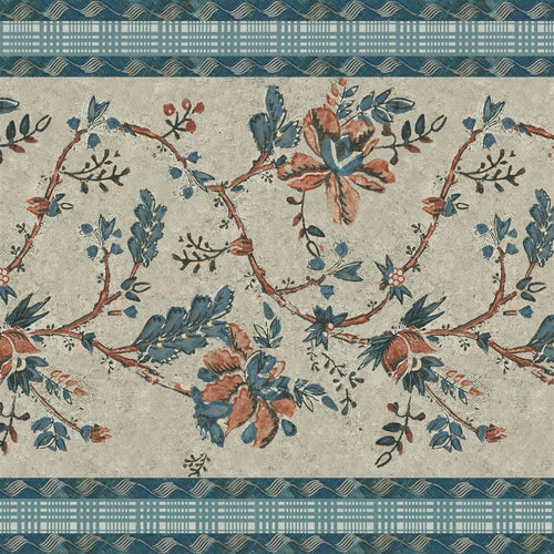 john derian Pentimento Wide Border Parchment Wallpaper
