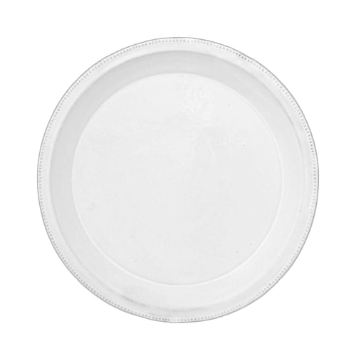 john derian Perles Dinner Plate Add to cart Assiette Plate Details 10.7" Diameter x 1" Deep Black Terra Cotta with White Enameled Glaze Each item will feature unique variations Made in Paris Care Dishwasher safe on a moderate w