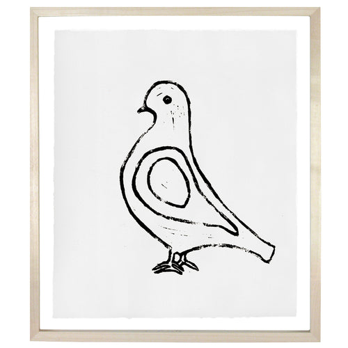 john derian Pigeon (Facing Left) 12 x 14" Linocut Print