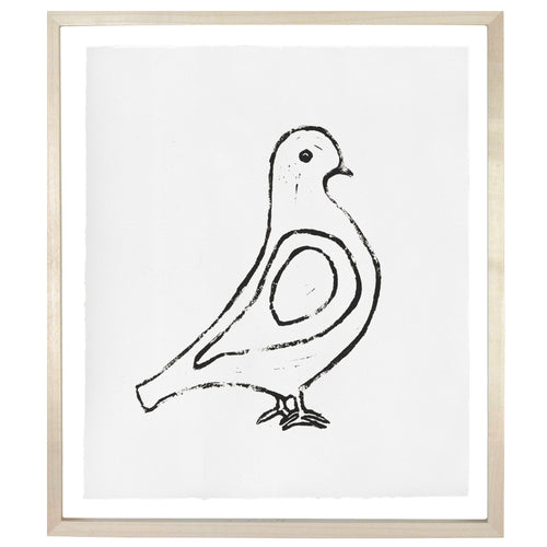john derian Pigeon (Facing Right) 12 x 14" Linocut Print