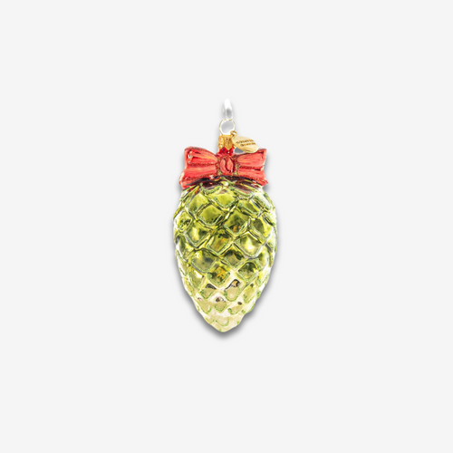 john derian Pinecone With Red Ribbon Ornament Add to cart All Holiday ornaments and items are final sale and are not eligible for return or exchange.  This Pinecone With Red Ribbon Ornament combines rustic charm with festive fl