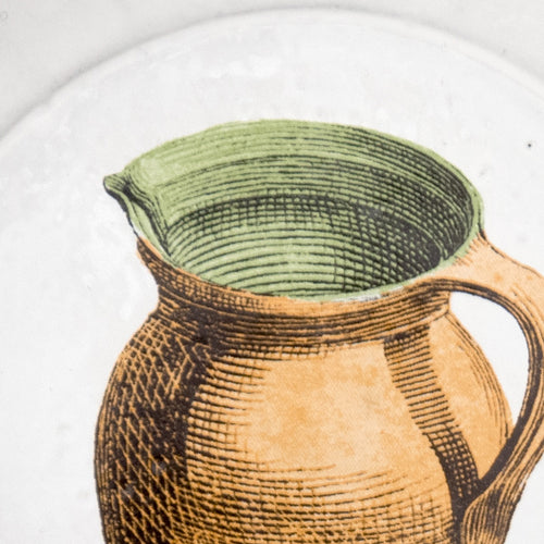John Derian Plate With Pitcher Add To Cart Assiette Plate Details 7.1" Diameter X .2" Deep Glazed Terracotta Made In Paris Care Dishwasher Safe On A Moderate Wash Cycle. Not Microwave Safe. Image Origin "The Instructive Picture