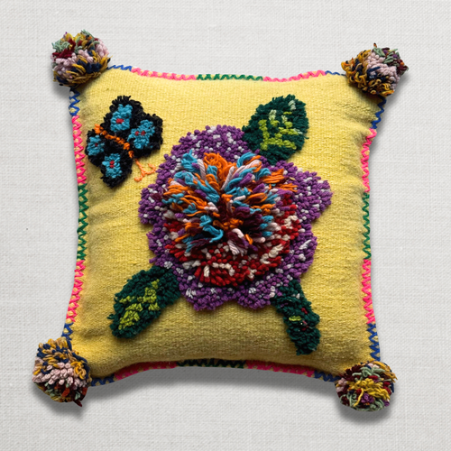 john derian PO Paris Nathalie Lete Woven & Knotted "Grand Fleur" Cushion in Juane Add to cart This hand-tufted oversized cushion by Nathalie Lété for PO Paris features a vibrant flora and butterfly motif in colorful hues of at