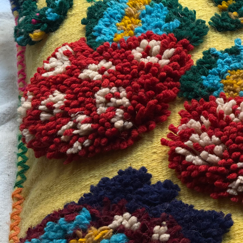 John Derian PO Paris Nathalie Lete Woven & Knotted Mushroom Cushion In Juane Add To Cart This Hand-tufted Oversized Cushion By Nathalie Lété For PO Paris Features A Vibrant Flora And Mushroom Motif In Colorful Hues Of Atop A Y