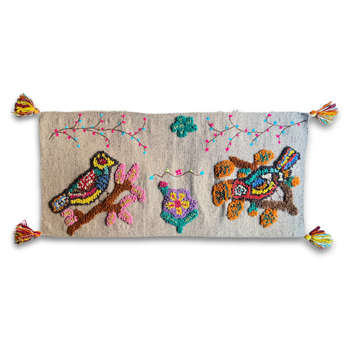 john derian PO Paris Nathalie Lete Woven & Tufted "Bed Head" Rug in Gris Add to cart This hand-tufted rug by Nathalie Lété for PO Paris features a vibrant flora and bird motif in colorful hues of atop a gray woven background a