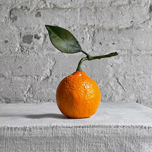 john derian Porcelain Clementine with Leaf Add to cart Details 3.5" W x 4" H Porcelain Each item will feature unique variations Made in UK   Each one of Penkridge's exquisitely detailed porcelain creations is cast from an exist