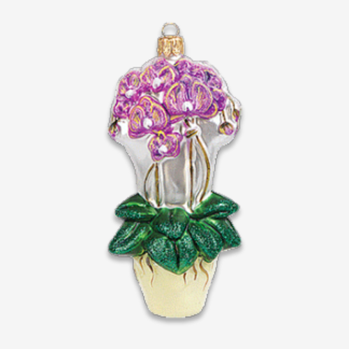 john derian Potted Orchid Ornament Add to cart This charming potted orchid ornament showcases vibrant purple and pink blooms celebrating the joys of gardening and horticulture. Its delightful design adds a touch of natural beaut
