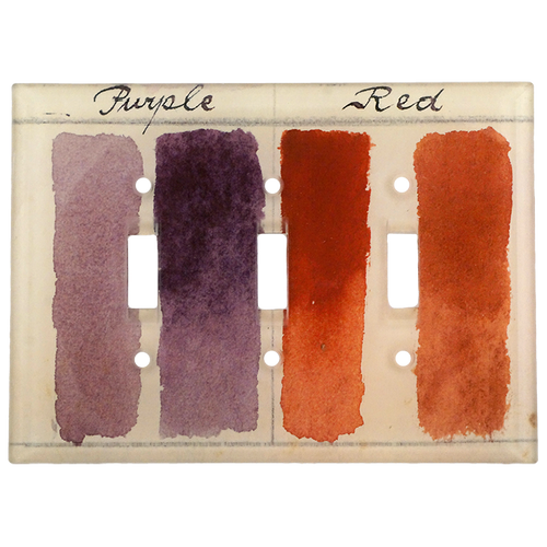 john derian Purple Red Color Key Triple Switch Cover