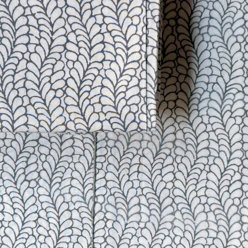 John Derian Rasa Block Printed Sheet Set In White Late Bel & Grey Twin - $325.00 Queen - $430.00 King - $480.00 Set Of 2 Standard Pillowcases - $75.00 Set Of 2 King Pillowcases - $80.00