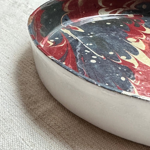 John Derian Red Blue & Yellow Marble Small Rimmed Plate Add To Cart Details Approx. 7.5" Diameter X 1" Deep Glazed Terracotta Each Item Will Feature Unique Variations. Made In Paris Care Dishwasher Safe On A Moderate Wash Cycle.