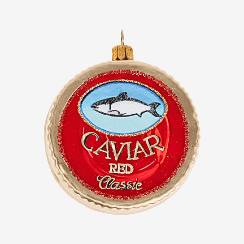 john derian Red Caviar Can Ornament Add to cart The Red Caviar Can Ornament is a delightful miniature that celebrates the culinary joys of the holiday season and beyond bringing your favorite cuisine to the tree. Whether you're