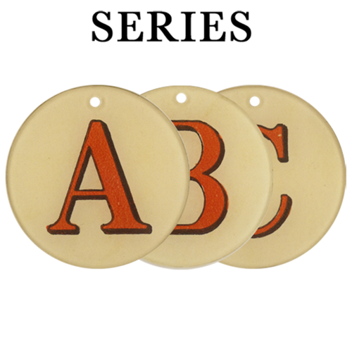 john derian Red Letters (A-Z & ? Available) 3" Round Ornamental Charm