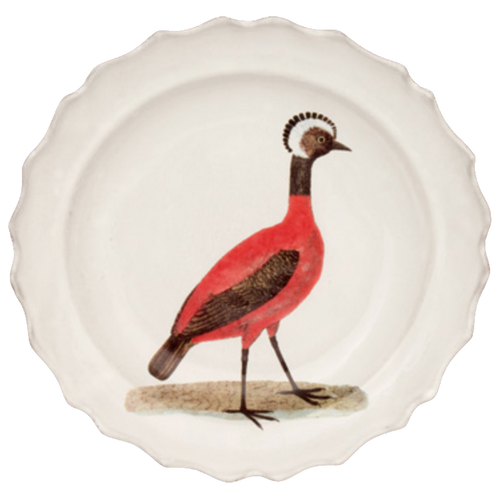 john derian Red Peruvian Hen Soup Plate Add to cart Assiette Creuse Red Peruvian Hen Details 10" L x 9.5" W x 1" Deep Glazed terracotta Made in Paris Care Dishwasher safe on a moderate wash cycle. Not microwave safe. Image Origi