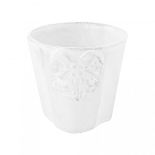 john derian Regence Tumbler with Bow Add to cart Gobelet avec Noeudr Details 2.6 "x 2.6" x 2.4" Black Terra Cotta with White Enameled Glaze Each item will feature unique variations Made in Paris Care Dishwasher safe on a moderat