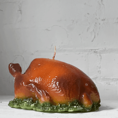 John Derian Roast Chicken Candle Add To Cart Details 8" L X 6" W X 4" H Paraffin Wax Each Item Will Feature Unique Variations Made In Italy Care Remove All Paper Before Burning. Not Intended For Children. Cereria Introna Has Bee