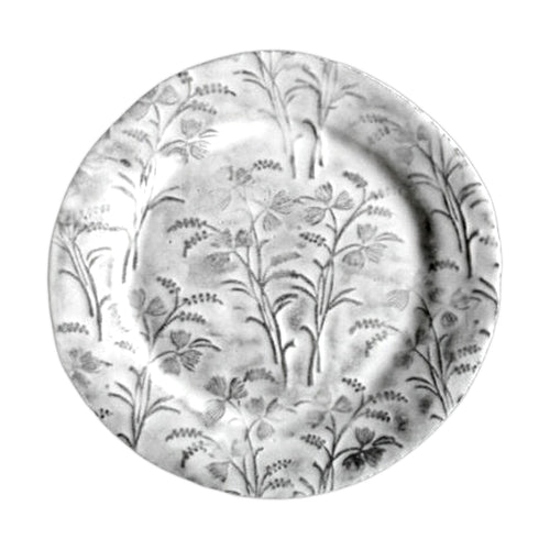 john derian Robinson Large Dinner Plate Add to cart Grande Assiette Plate Details 12.6" x 12.6" x 0.6" Black Terra Cotta with White Enameled Glaze Each item will feature unique variations Made in Paris Care Dishwasher safe on a