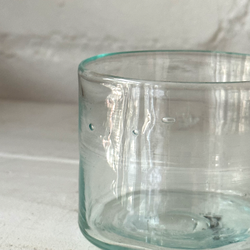 John Derian Rodi Tumbler Add To Cart Details 3.5" L X 3" H Recycled Glass Handblown Each Item Will Feature Unique Variations Made In France Tunisia And Turkey Please Note That Because This Item Is Handmade The dimensions Will V