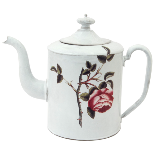 john derian Rosa Centifolia Teapot- Large Add to cart Théière Rosa Centilolia Details 9" W x 6" Diameter x 12" H Glazed terracotta Made in Paris Care Dishwasher safe on a moderate wash cycle. Not microwave safe. Image Origin E