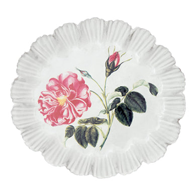 john derian Rose Plate Add to cart Assiette Plate Rose10.5" x 9.5"0.75" DeepJohn Derian teamed up with Astier de Villatte to add his iconic imagery to their classic white tableware. The 19th-century inspired patterns and images