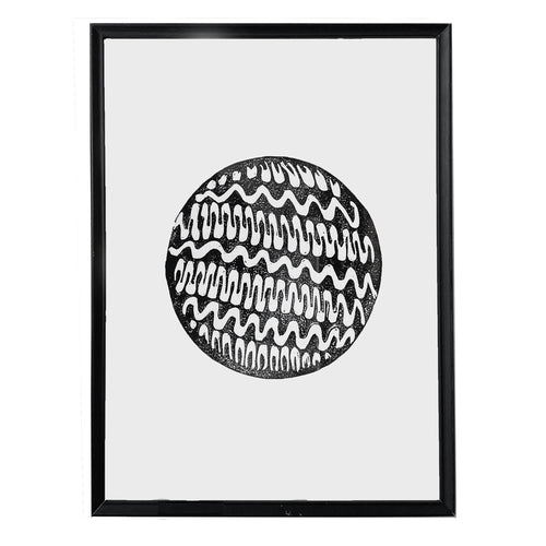 john derian "Rounds" in Vintage Frame Ready to Ship Linocut